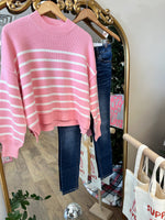 Load image into Gallery viewer, Pink Days Striped Sweater
