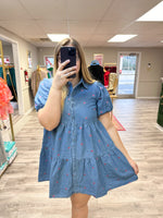 Load image into Gallery viewer, Denim Hearts Dress
