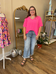 Airflow Fuchsia V-Neck Top