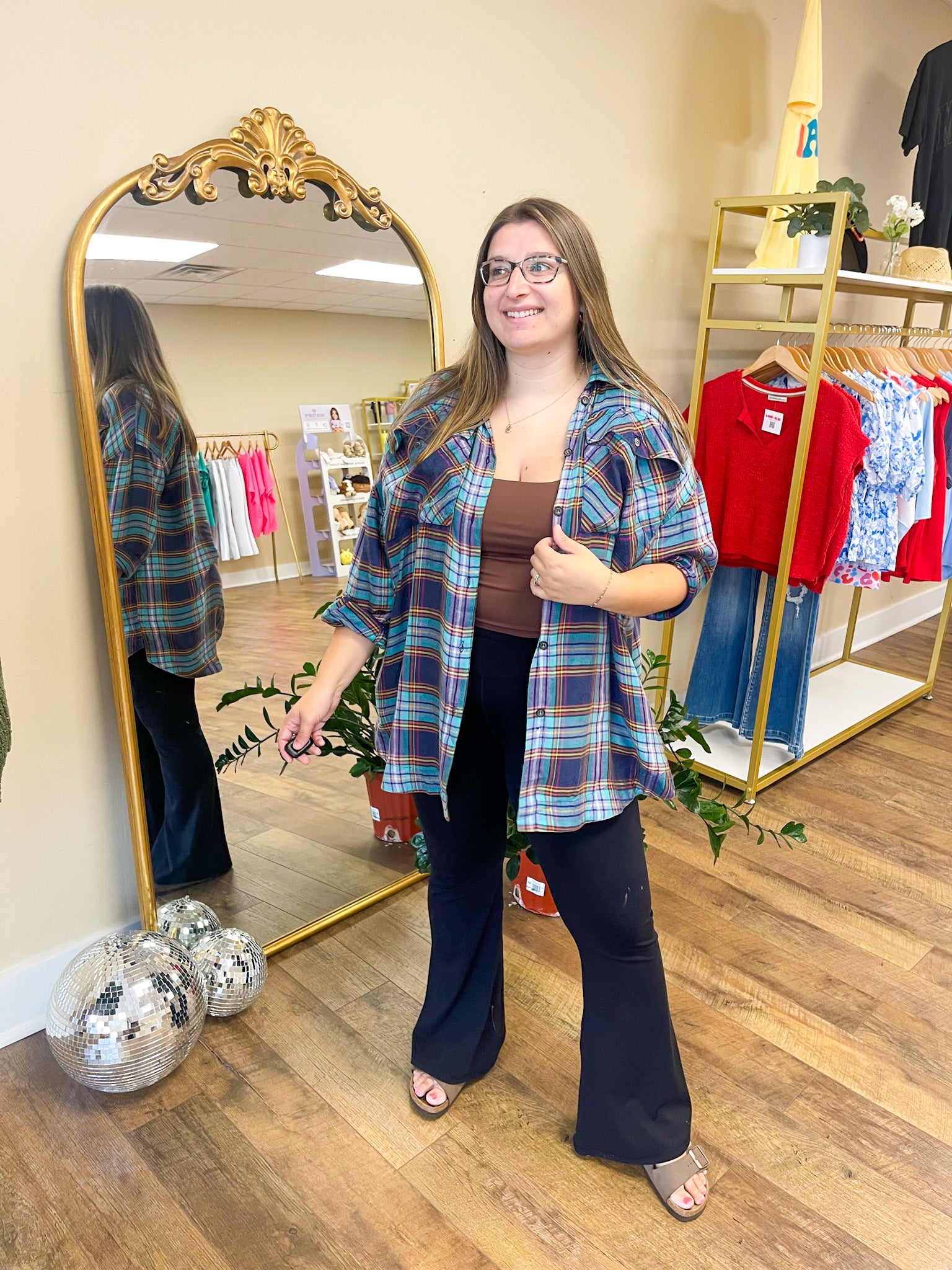 Blue Multi Plaid Oversized Flannel