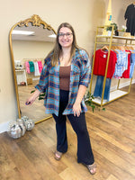 Load image into Gallery viewer, Blue Multi Plaid Oversized Flannel
