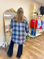 Load image into Gallery viewer, Blue Multi Plaid Oversized Flannel
