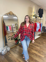 Load image into Gallery viewer, Red Multi Plaid Oversized Flannel
