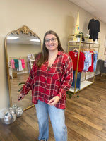 Load image into Gallery viewer, Red Multi Plaid Oversized Flannel
