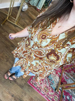 Load image into Gallery viewer, Paisley Button Ruffle Hem Top
