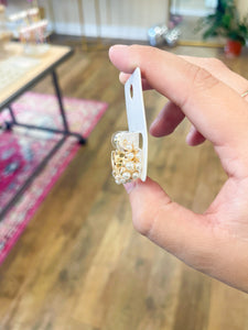 Double Pearl Open Hoops