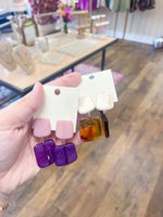 Load image into Gallery viewer, Color Block Square Earrings - 2 colors available
