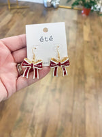 Load image into Gallery viewer, Gameday Football Dangle Earrings
