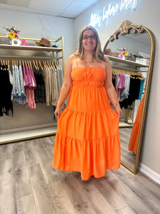 Cantaloupe Tiered Midi Dress