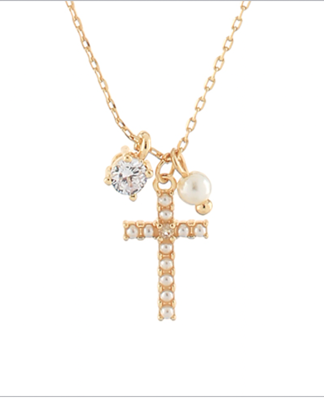 Cross Charm Trio Necklace