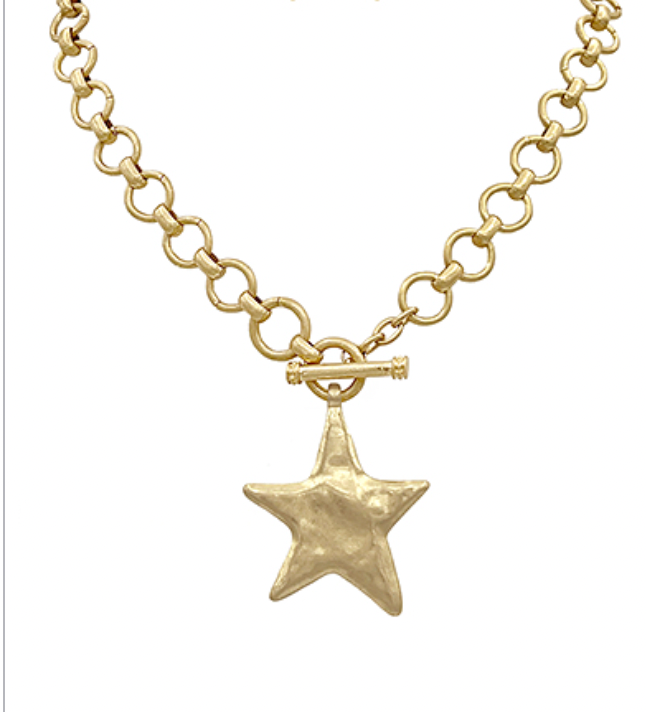Textured Star Necklace