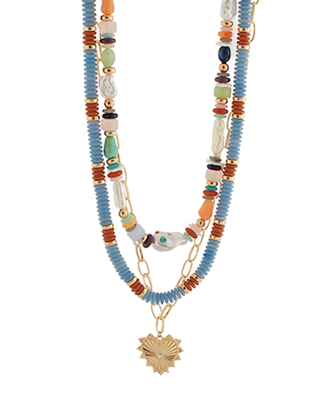 Heart Pendant Necklace Trio