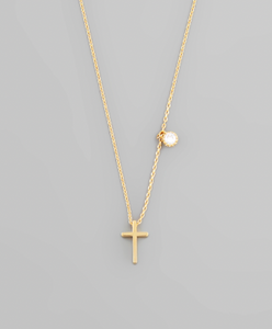 Cross Rhinestone Necklace