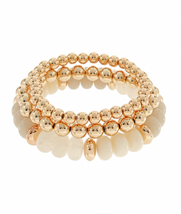 3 Row Beaded Multi Bracelet - 2 Colors Available