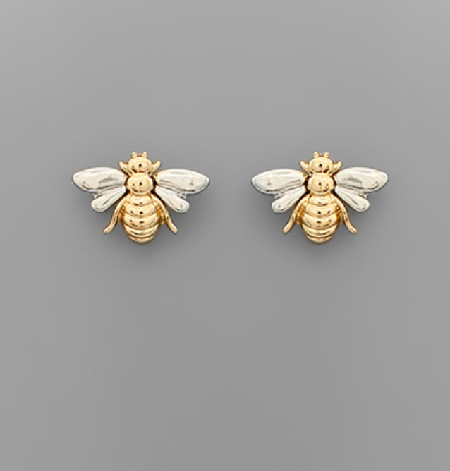 Two Tone Bee Studs