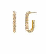Load image into Gallery viewer, Crystal Oval Hoops - 2 Colors Available

