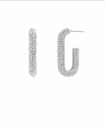 Load image into Gallery viewer, Crystal Oval Hoops - 2 Colors Available
