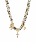 Load image into Gallery viewer, Braided Scarf Multi Charm Necklace

