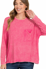 Load image into Gallery viewer, Pink Slouchy Pocket Top

