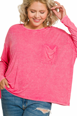 Load image into Gallery viewer, Pink Slouchy Pocket Top
