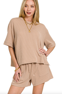 Eva Ribbed Set - Mocha