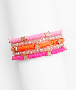 Orange and Pink Duo Bracelets