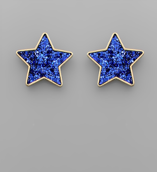 Glitter Star Earrings (3 Colors available)