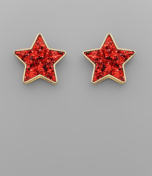 Glitter Star Earrings (3 Colors available)