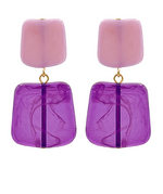 Load image into Gallery viewer, Color Block Square Earrings - 2 colors available
