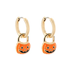 Load image into Gallery viewer, Halloween Basket Huggie Earrings
