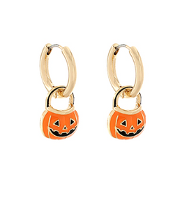 Halloween Basket Huggie Earrings