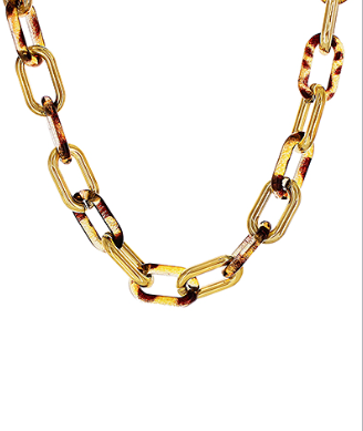Linked Tortoise & Oval Necklace