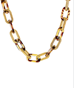 Linked Tortoise & Oval Necklace