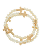 Load image into Gallery viewer, Pearl Cross Bracelet Bundle
