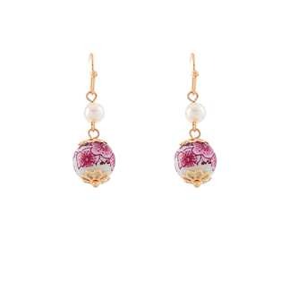 Porcelain Ball Dangle Earrings