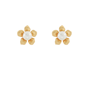 Flower Pearl Stud Earrings