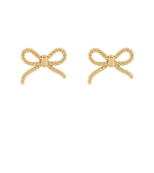 Rope Style Gold Bow Earrings