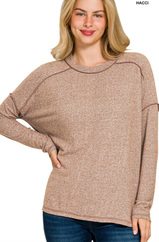 Addie Softstyle Top - Brown