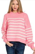 Load image into Gallery viewer, Pink Days Striped Sweater
