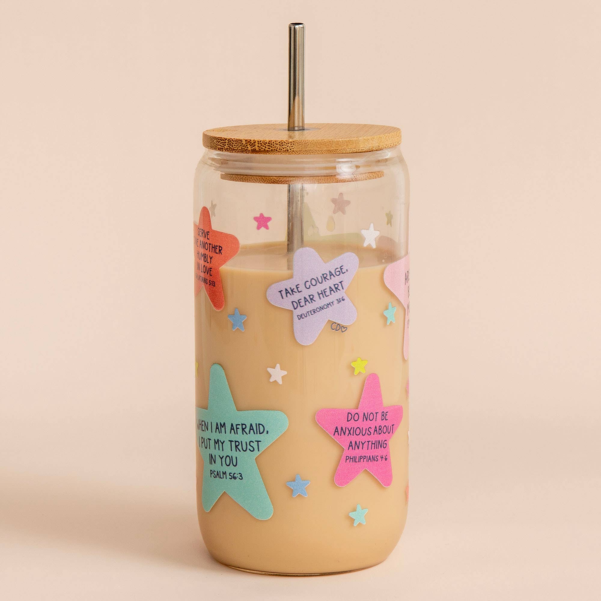 Bible Verse Glass Can