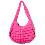 Load image into Gallery viewer, Trendy Hobo Quilted Tote Bags - Hot Pink
