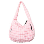 Load image into Gallery viewer, Trendy Hobo Quilted Tote Bags - Light Pink
