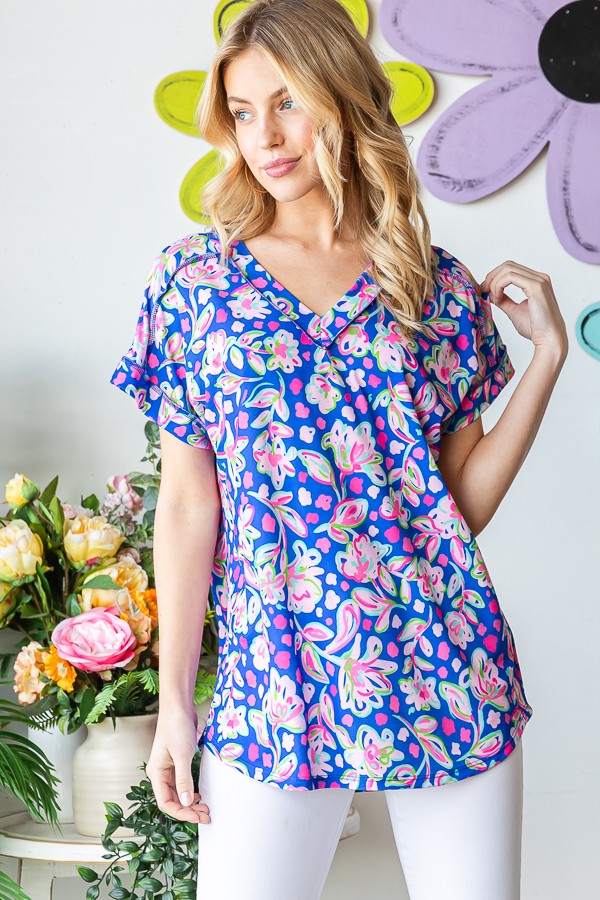 Blue Breeze Floral Top