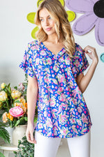 Load image into Gallery viewer, Blue Breeze Floral Top
