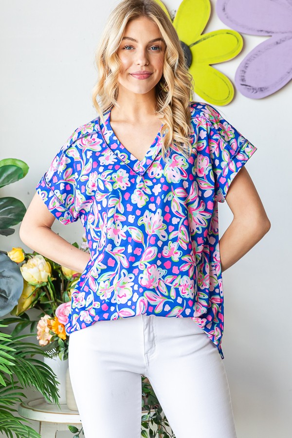 Blue Breeze Floral Top