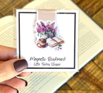 Load image into Gallery viewer, Lavender Floral with Open Book Magnetic Bookmark
