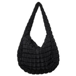 Load image into Gallery viewer, Trendy Hobo Quilted Tote Bags - Black
