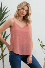 Load image into Gallery viewer, Clarissa Dotted Vneck Tank Top
