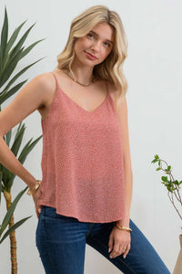 Clarissa Dotted Vneck Tank Top