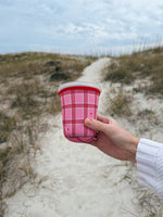 Load image into Gallery viewer, Pink Checkered Hearts Coffee Sleeve
